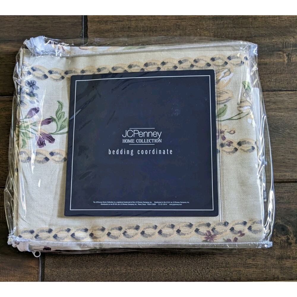 JC Penney Andrea Blouson Valance’s Light Beige 86”x 15” Floral NEW Made In USA
